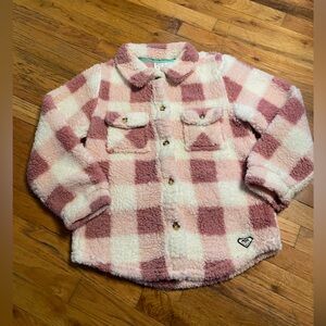 Girls Roxy Button Down Sherpa Sweater